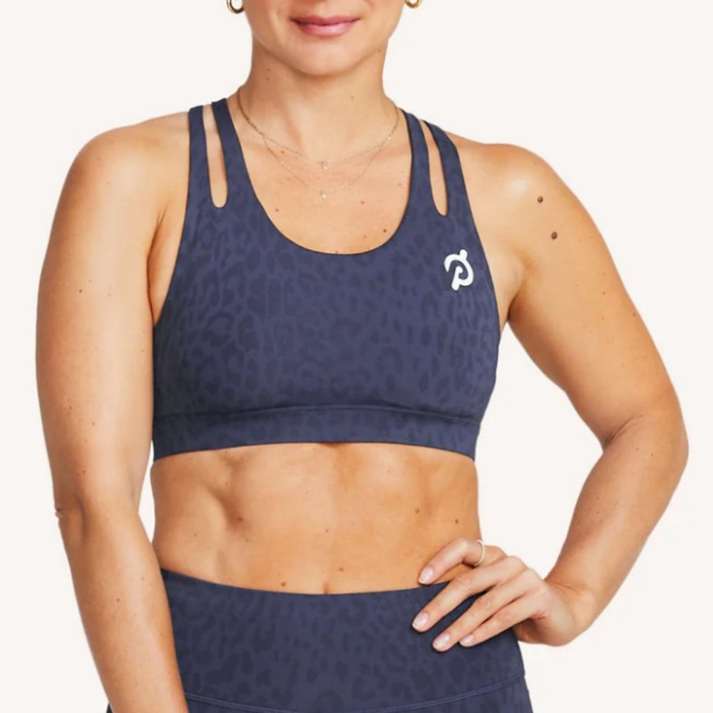 Peloton Move Mission Cheetah Splice Shoulder Bra